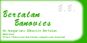 bertalan banovics business card