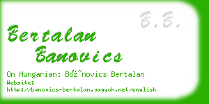 bertalan banovics business card